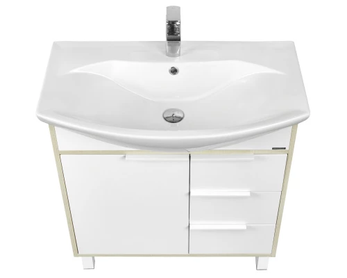 Тумба белый глянец/ясень фабрик 76 см Акватон Рико 1A215401RIB90