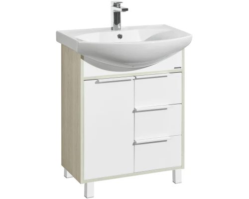 Тумба белый глянец/ясень фабрик 59,4 см Акватон Рико 1A213301RIB90