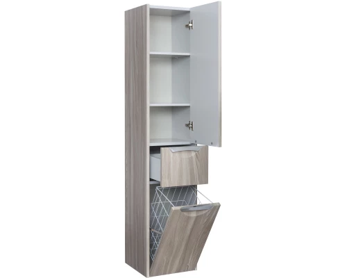 Пенал подвесной дуб фьорд с бельевой корзиной R Акватон Сильва 1A215603SIW6R