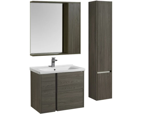 Зеркальный шкаф 80x83,3 см грецкий орех R Акватон Стоун 1A228302SXC80