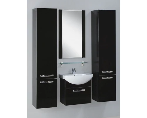 Пенал подвесной черный с бельевой корзиной Акватон Ария 1A134403AA950