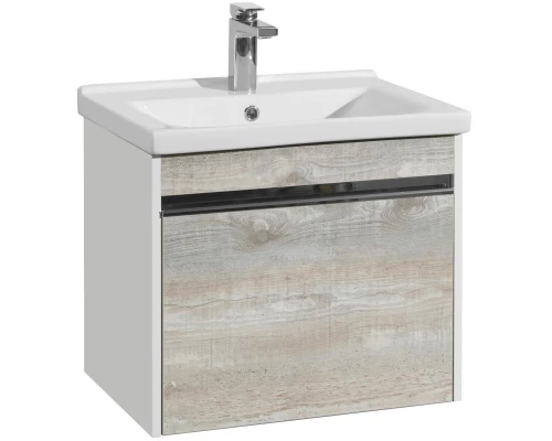 Тумба с раковиной белый глянец/бетон пайн 60 см Акватон Капри 1A2301K1KPDA0
