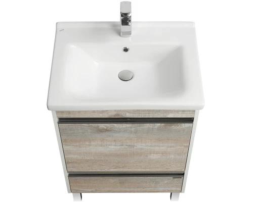 Тумба с раковиной белый глянец/бетон пайн 60 см Акватон Капри 1A2301K1KPDA0