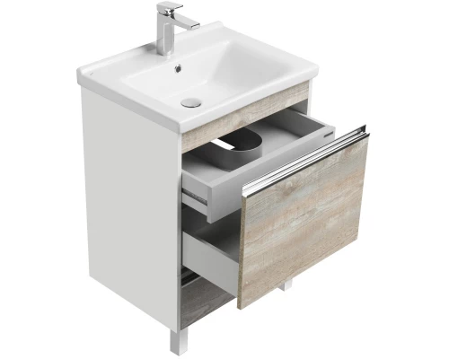 Тумба с раковиной белый глянец/бетон пайн 60 см Акватон Капри 1A2301K1KPDA0