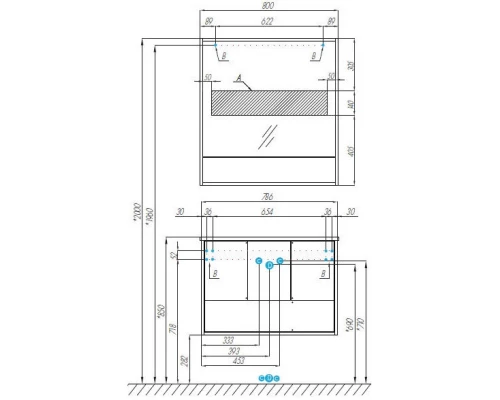 Зеркало 80x85 см белый матовый Акватон Ривьера 1A239102RVX20