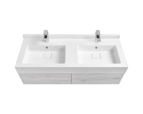 Тумба с раковиной белый глянец/ольха наварра 120 см Акватон Сакура 1A2197K2SKW80