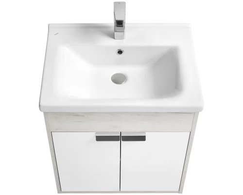 Тумба белый глянец/дуб крафт 58,2 см Акватон Флай 1A237301FAX10