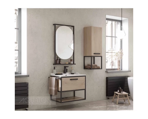 Зеркало 52x90 см дуб эндгрейн/черный Акватон Лофт Фабрик 1A242502LTDU0