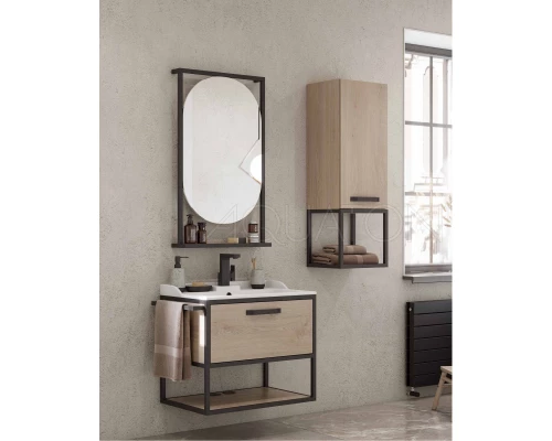 Шкаф одностворчатый подвесной 34x70 см дуб эндгрейн Акватон Лофт Фабрик 1A242803LTDU0