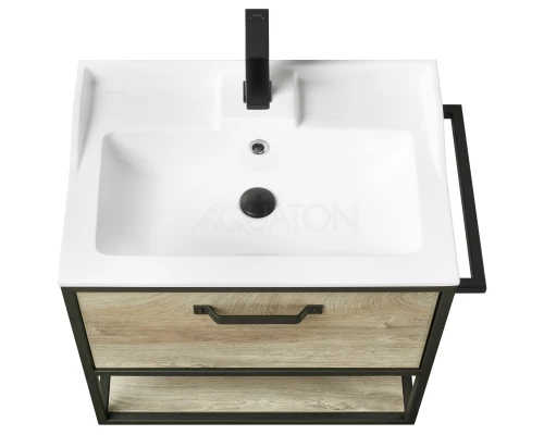 Тумба дуб эндгрейн/черный 64,2 см Акватон Лофт Фабрик 1A242301LTDU0