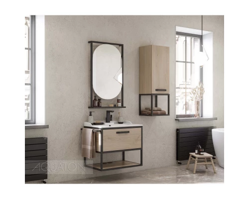 Тумба дуб эндгрейн/черный 64,2 см Акватон Лофт Фабрик 1A242301LTDU0