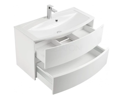 Тумба с раковиной белый глянец 95 см Акватон Астера 1A1953K0AS010