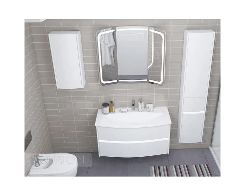 Тумба с раковиной белый глянец 95 см Акватон Астера 1A1953K0AS010