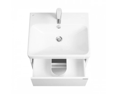 Тумба СКАНДИ 55, подвесная, 2 ящ., белая матовая/белый глянец (под раковину АДРИАНА 55)