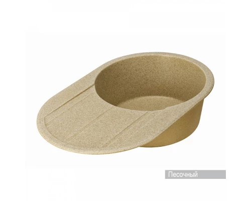 Мойка для кухни  Амира  780x500x211 мм, круглая с крылом, песочный