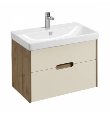Тумба ОЛИВИЯ 80 подвесная, 2 ящ., бежевый/дуб веллингтон (под раковину АДРИАНА 80)