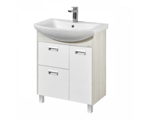 Тумба БЕККА 70, белая, дуб сомерсет (под раковину БАЛТИКА 70)