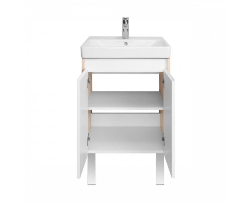 Тумба СКАНДИ DOORS 55, универс., 2 дв., белый глянец/дуб верона (под раковину АДРИАНА 55)