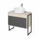 Тумба ЛОФТ УРБАН 80, серый графит, дуб орегон (под раковину MILA 35, MILA 40, ОДРИ 42)