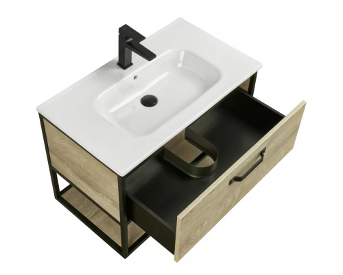 Тумба ЛОФТ ФАБРИК 80, дуб эндгрейн (под раковину ФАБИА 80, VICTORIA-N 80, ОДРИ)