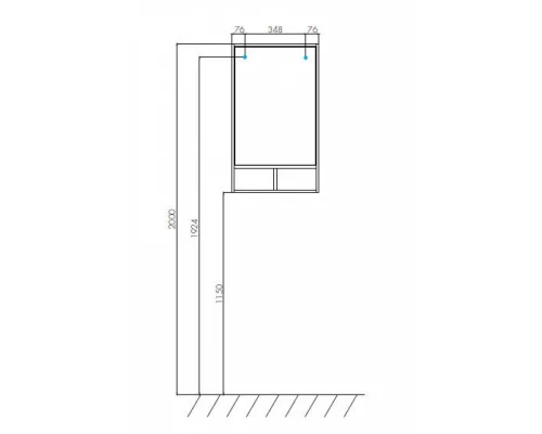 Зеркальный шкаф ЙОРК 50, белый, выбеленное дерево