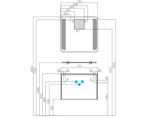 Тумба с раковиной белый жемчуг 75 см Акватон Валенсия 1A1236K0VAG30