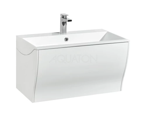 Тумба с раковиной белый глянец 80 см Акватон Ондина 1A1834K0OD010