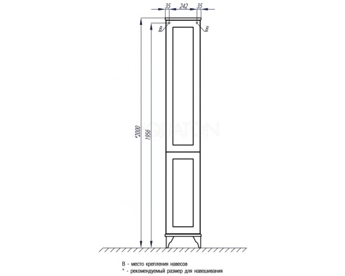Шкаф-пенал Акватон Леон Н (1A187903LBPS0) дуб белый