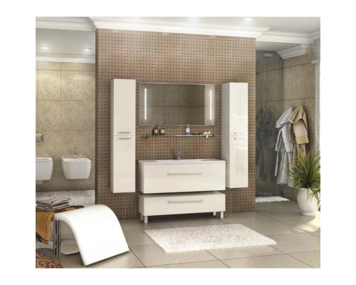 Тумба с раковиной белый глянец 120 см Акватон Мадрид 1A1687K1MA010