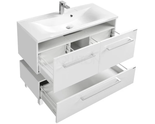Тумба с раковиной белый глянец 120 см Акватон Мадрид 1A1703K0MA010