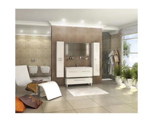 Тумба с раковиной белый глянец 120 см Акватон Мадрид 1A1703K0MA010