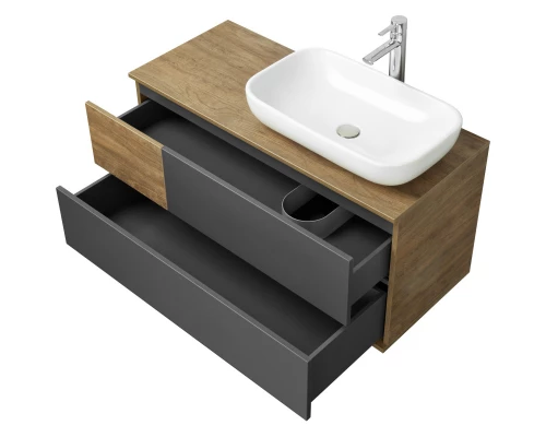 Тумба с раковиной дуб кантри/антрацит 105 см Акватон Терра 1A2469K0TEKA0