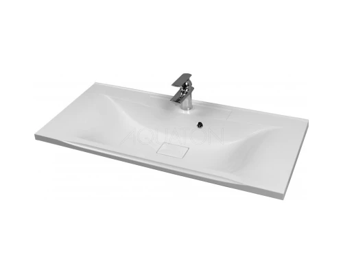 Тумба с раковиной белый глянец 100 см Акватон Мадрид 1A1280K0MA010