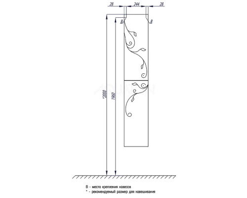 Пенал подвесной белый глянец L Акватон Домус 1A163003LL01L