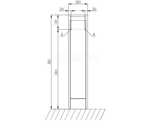 Тумба белый глянец 18 см Акватон Лондри 1A236101LH010