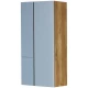 Шкаф двустворчатый подвесной 43x86,4 см дуб рустикальный/фьорд Акватон Мишель 1A243903MIX30