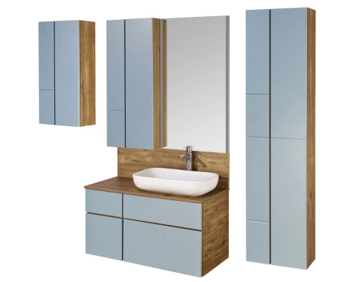 Шкаф двустворчатый подвесной 43x86,4 см дуб рустикальный/фьорд Акватон Мишель 1A243903MIX30