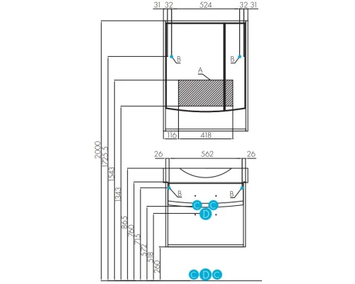 Зеркальный шкаф 65x85 см ясень коимбра Акватон Инфинити 1A197002IFSC0