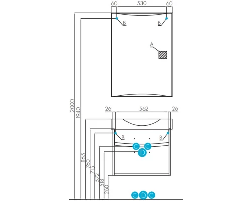 Зеркало 65x90 см Акватон Инфинити 1A197102IF010