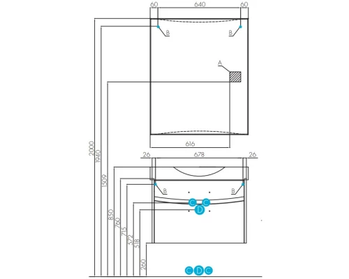 Зеркало с подсветкой Акватон Инфинити 76 (1A192202IF010)