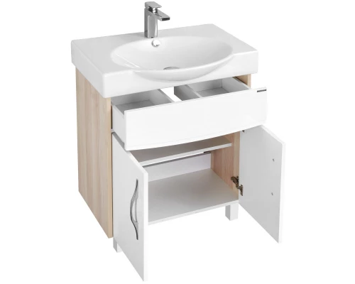 Тумба белый глянец/ясень коимбра 61,4 см Акватон Инфинити 1A197201IFSC0