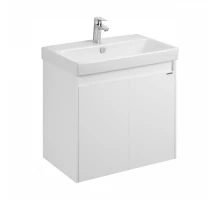 Тумба СКАНДИ DOORS 70, универс., 2 дв., белый глянец/белый матовый (под раковину АДРИАНА 70)