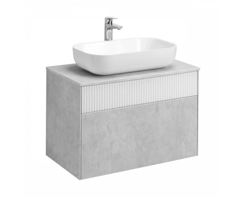 Тумба МАРБЛ 80, 2 ящ., слейт/белый матовый (под раковину MILA 35, MILA 40, ОДРИ Soft 42, ОДРИ Round 