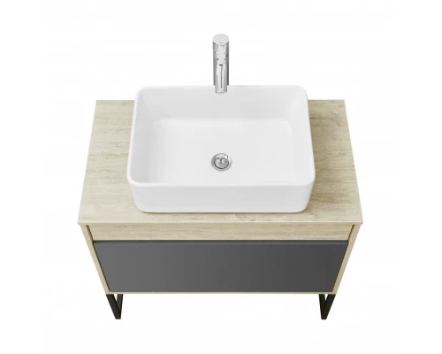 Тумба ЛОФТ УРБАН 80, серый графит, дуб орегон (под раковину MILA 35, MILA 40, ОДРИ 42)