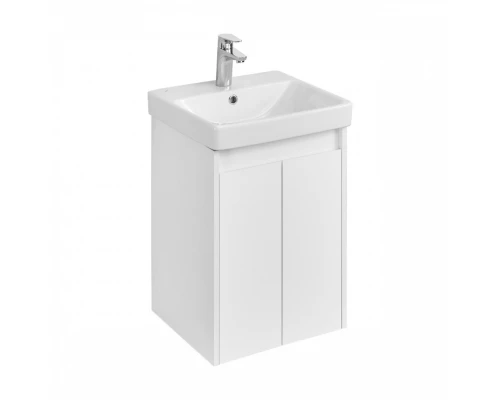 Тумба СКАНДИ DOORS 45, универс., 2 дв., белый глянец/белый матовый (под раковину АДРИАНА 45)