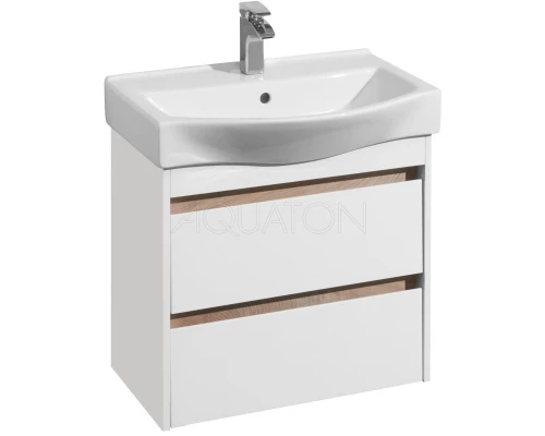 Тумба белый глянец/дуб эндгрейн 61,6 см Акватон Нортон 1A248801NT010