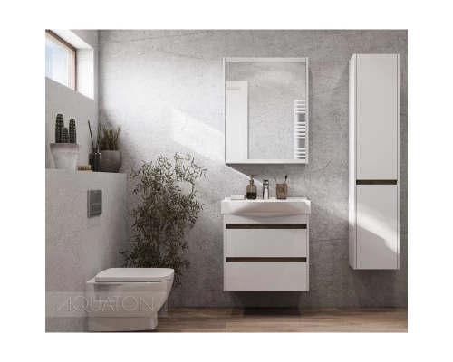 Тумба белый глянец/дуб эндгрейн 61,6 см Акватон Нортон 1A248801NT010