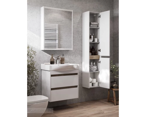 Тумба белый глянец/дуб эндгрейн 61,6 см Акватон Нортон 1A248801NT010