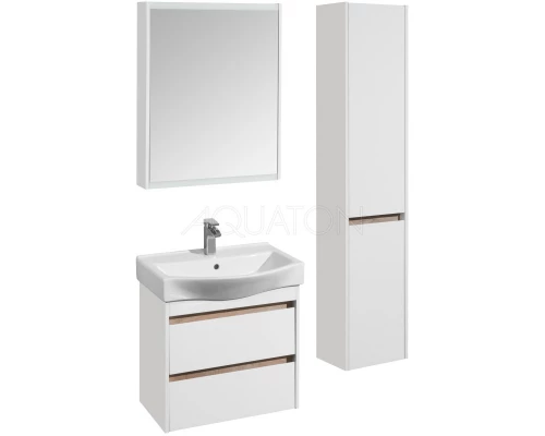 Тумба с раковиной белый глянец/дуб эндгрейн 65 см Акватон Нортон 1A2488K0NT010