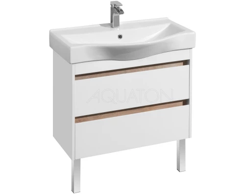 Тумба белый глянец/дуб эндгрейн 76 см Акватон Нортон 1A248901NT010